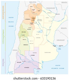 Map of the most important wine-growing areas in Argentina