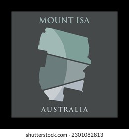 Map Of Mount Isa City Geometric Simple Logo Design
