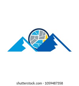 Map Mountain Logo Icon Design