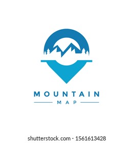 Map Mountain Vector Icon Logo Design