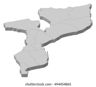 Map - Mozambique - 3D-Illustration