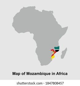 Map of Mozambique in Africa isolated vector illustration
