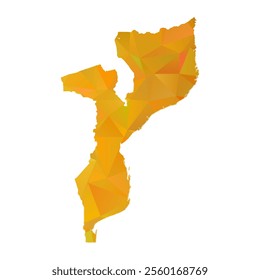Map of Mozambique - Gold Polygonal Design For Your. Vector illustration eps 10.