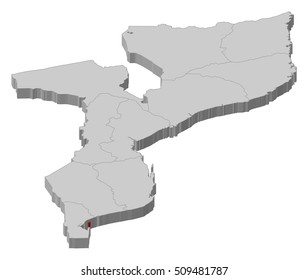 Map - Mozambique, Maputo - 3D-Illustration