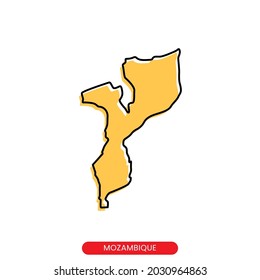 Map of Mozambique vector design template. Simple style with editable stroke.