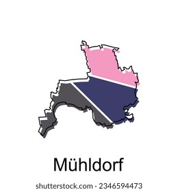 Map of Muhldorf Vector Illustration design template, suitable for your company