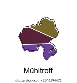 Map of Muhltroff Vector Illustration design template, suitable for your company