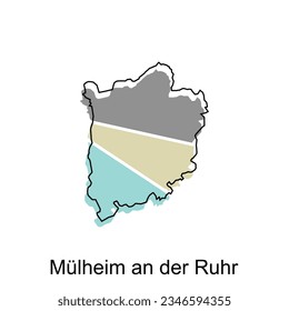 Map of Mulheim An Der Ruhr Vector Illustration design template, suitable for your company