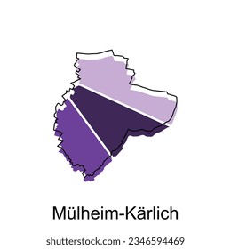 Map of Mulheim Karlich Vector Illustration design template, suitable for your company