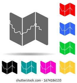 map multi color style icon. Simple thin line, outline vector of web icons for ui and ux, website or mobile application