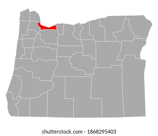 Map of Multnomah in Oregon on white