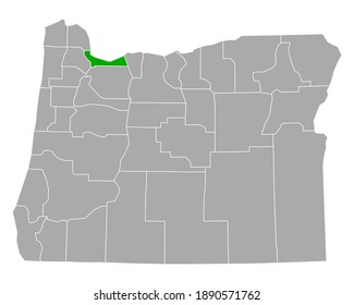 Map of Multnomah in Oregon on white