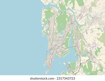 Mapa de Mumbai, Maharashtra, India