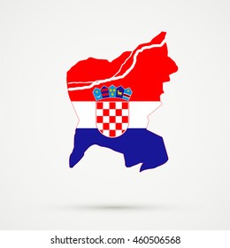 Map of municipality Aarau, Aarau district, canton (country subdivision) of Aargau, Switzerland in Croatia flag colors
