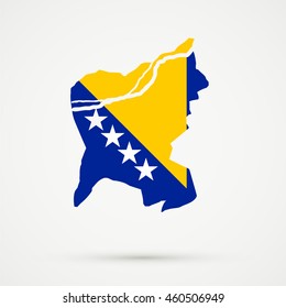 Map of municipality Aarau, Aarau district, canton (country subdivision) of Aargau, Switzerland in Bosnia and Herzegovina flag colors