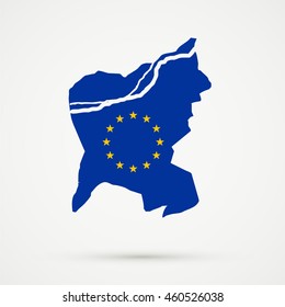 Map of municipality Aarau, Aarau district, canton (country subdivision) of Aargau, Switzerland in European Union flag colors