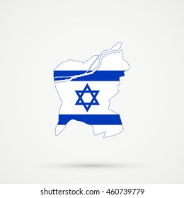 Map of municipality Aarau, Aarau district, canton (country subdivision) of Aargau, Switzerland in Israel flag colors Illustration