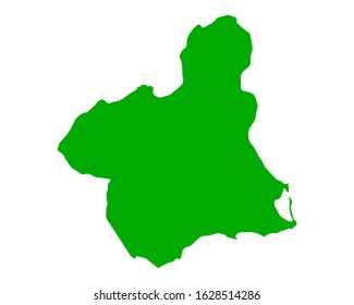 Map of Murcia as vector illustration