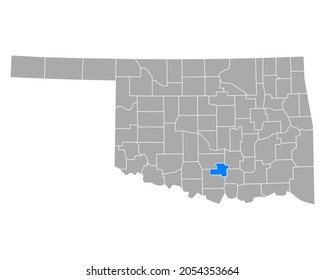 Map of Murray in Oklahoma on white