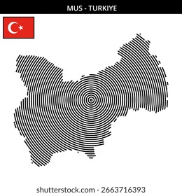 Mapa de Mus Turquia com um design único
