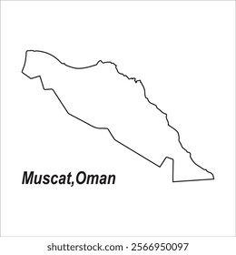 map of muscat, oman vector illustration design