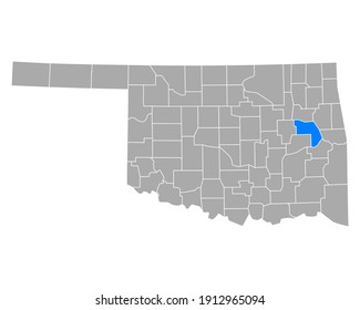 Map Of Muskogee In Oklahoma On White