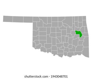 Map Of Muskogee In Oklahoma On White