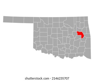 Map Of Muskogee In Oklahoma On White