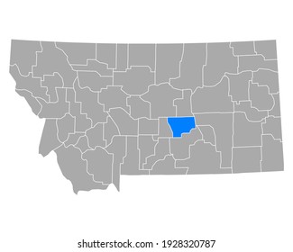 Map of Musselshell in Montana on white