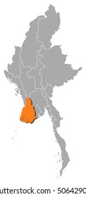 Map - Myanmar, Ayeyarwady