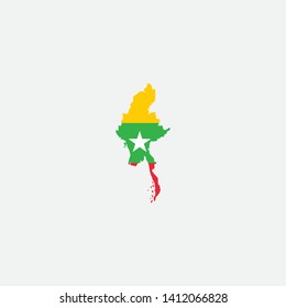 Map of Myanmar graphic element Illustration template