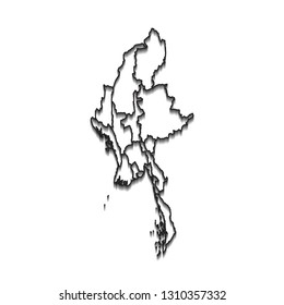 Map of Myanmar - High detailed on white background. Abstract design vector illustration eps 10.