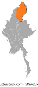 Map - Myanmar, Kachin