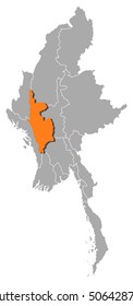 Map - Myanmar, Magway
