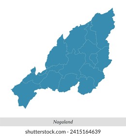 map of Nagaland is a state of India with borders districts