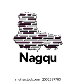 Mapa de la ciudad de Nagqu, tecnología de mapas con estilo de contorno de Plantilla de diseño de Vector moderno, mapa de China adecuado para su empresa