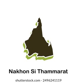 map of Nakhon Si Thammarat City Flat element design, vector on white background