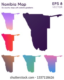 Map of Namibia with beautiful gradients. Alluring set of country maps. Brilliant vector illustration.