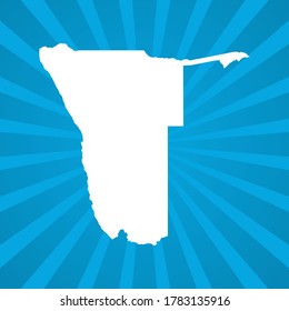 Map of Namibia blue comic pop art vector.