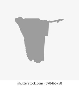 Map  Namibia in gray on a white background