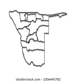 Map of Namibia - High detailed on white background. Abstract design vector illustration eps 10.