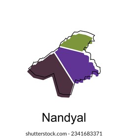 Map of Nandyal modern outline, High detailed vector illustration Design Template, suitable for your company