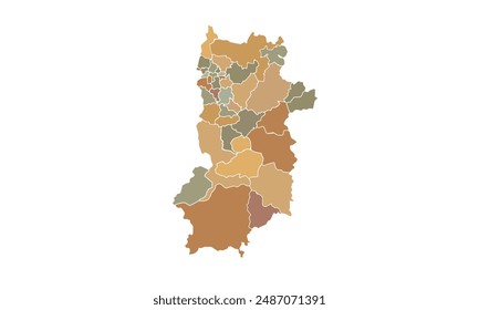 Map of Nara for education,Travel worldwide, earth geography website layouts, background,study geography,work in graphics.Suitable for those interested in using illustrations Provinces in Japan