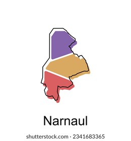 Mapa del esquema moderno de Narnaul, Plantilla de diseño de ilustración vectorial de alto nivel, adecuado para su empresa