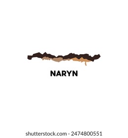 Map Of Naryn City Modern Simple Geometric, illustration vector design template