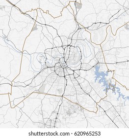 Map Nashville City. Tennessee Roads