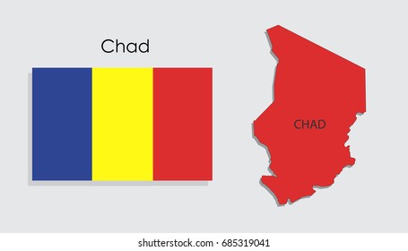 Map and National flag of Chad