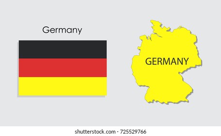 Map and National flag of Germany
