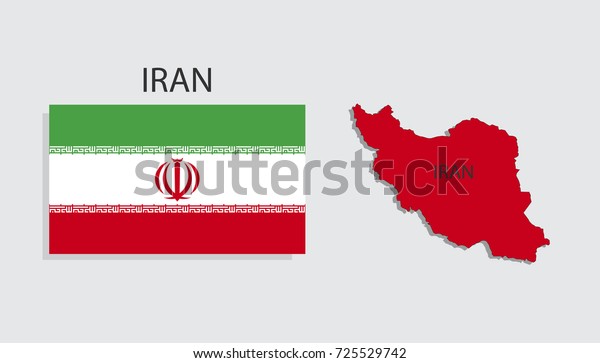 Map National Flag Iran Stock Vector Royalty Free 725529742