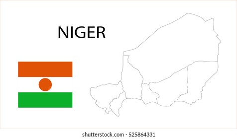 Map and National flag of Niger.